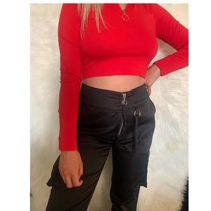 Red Long Sleeve Croo top